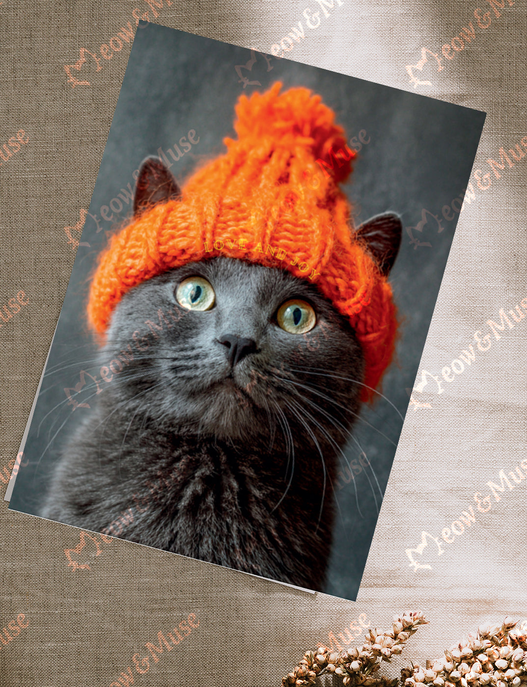 Postcard ' Love and Joy blue cat'