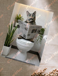 Postcard 'Cat on the toilet'