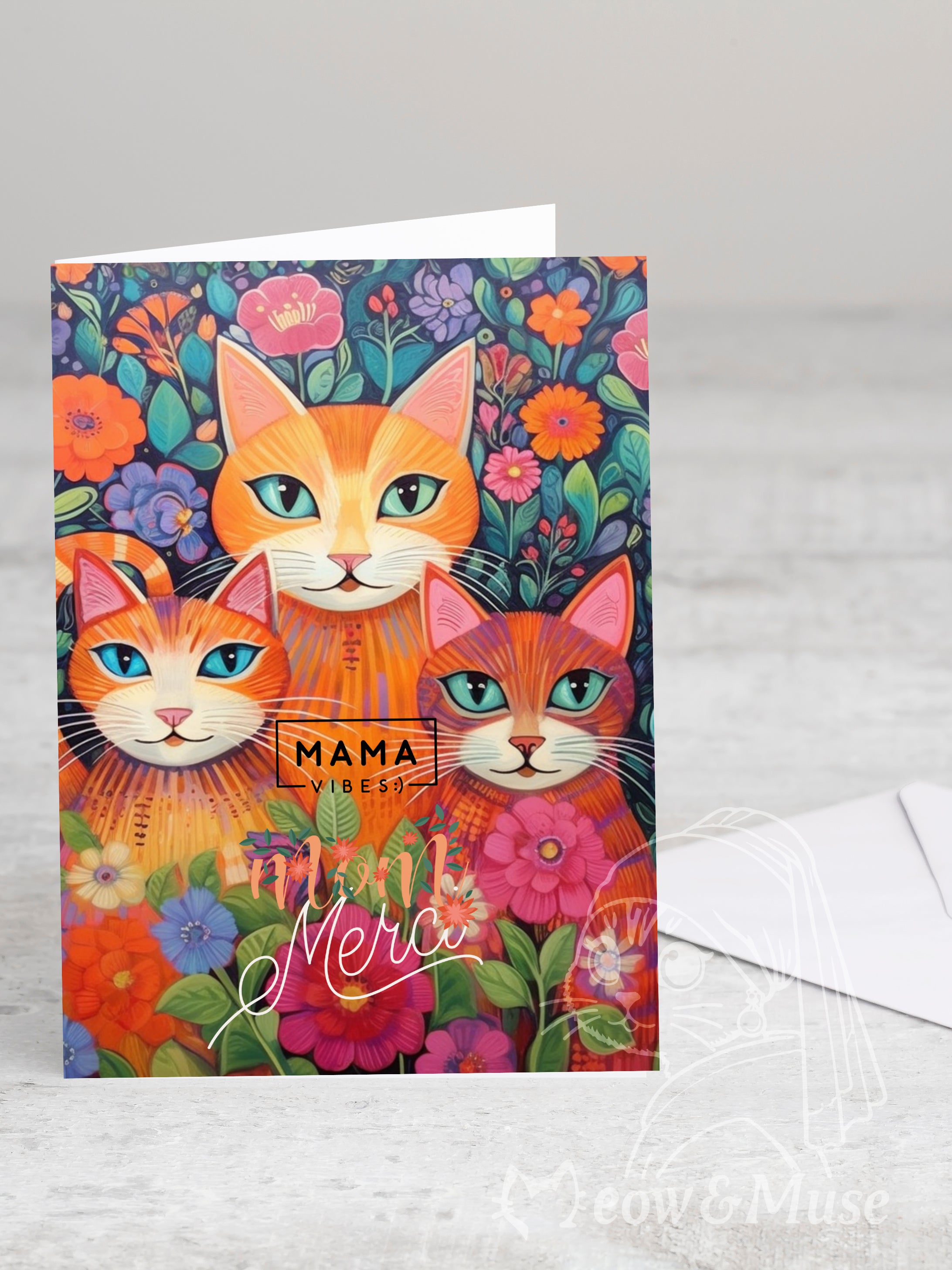 Greeting card 'Mama vibes' with envelope