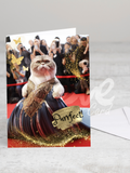 Greeting card 'Glitter Purrfect' with envelope