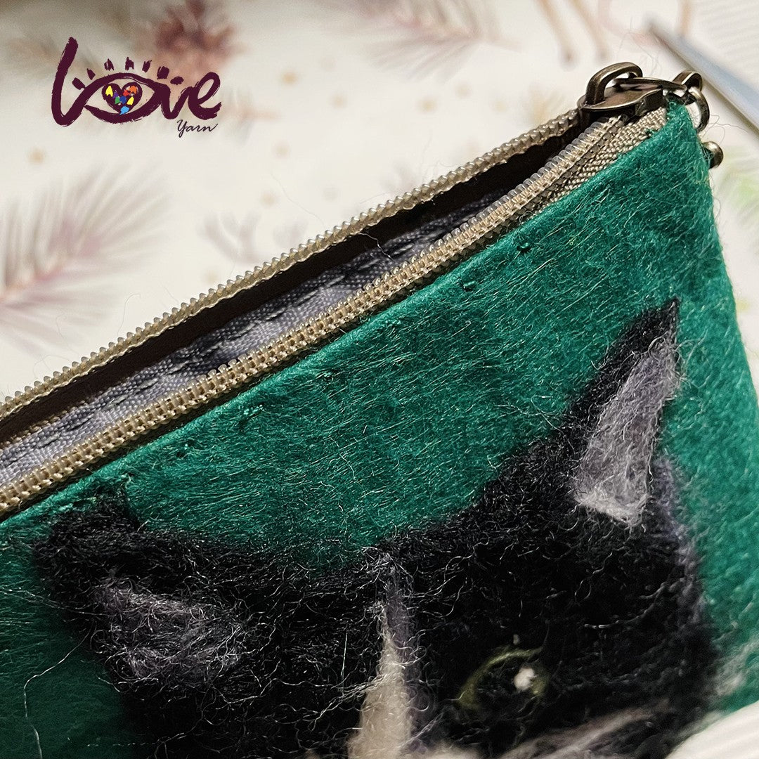 Twin cats zip pouch
