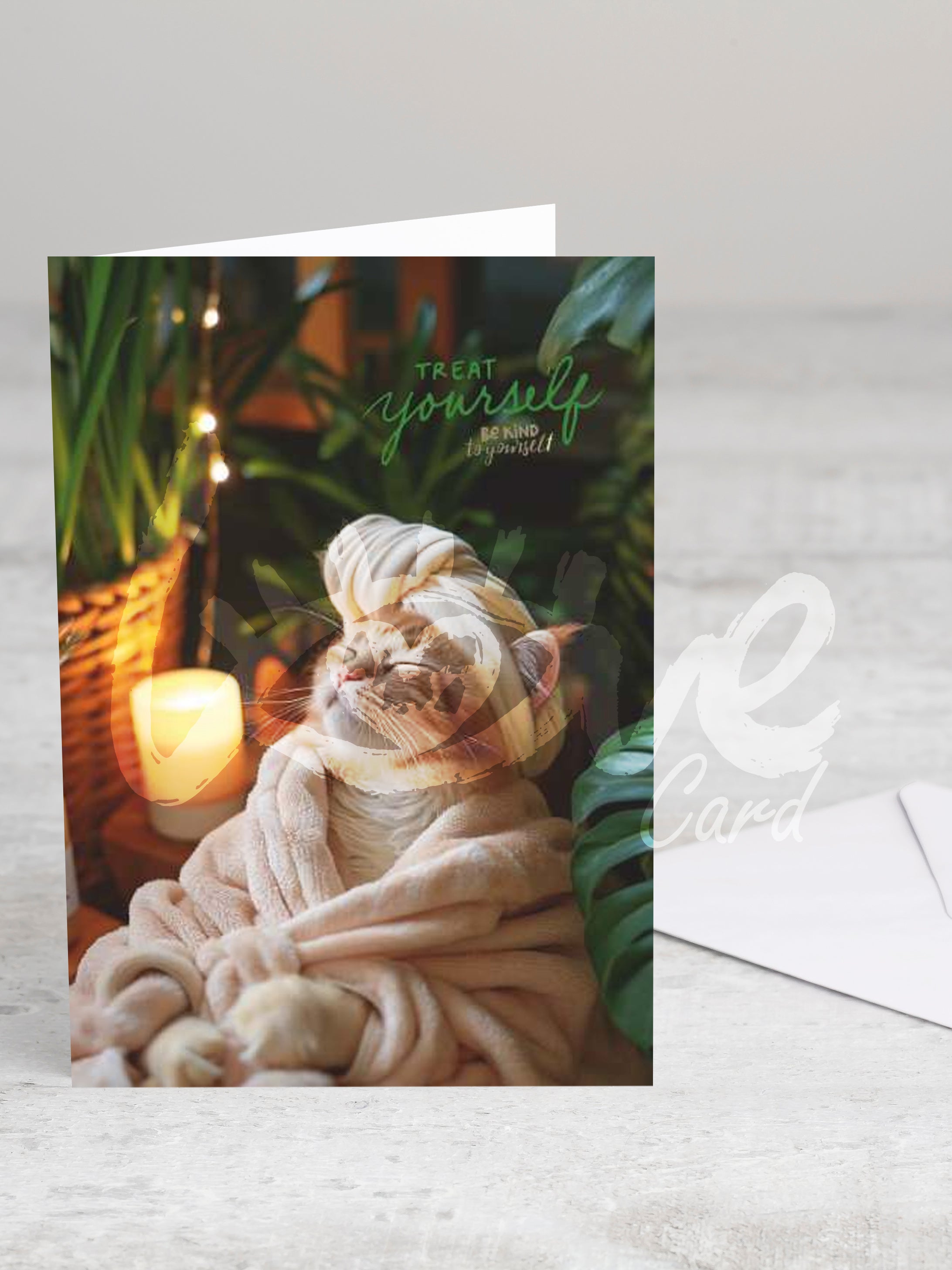 Greeting card 'Treat your self' with envelope