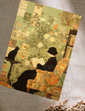 Postcard 'Reading woman and black cat'