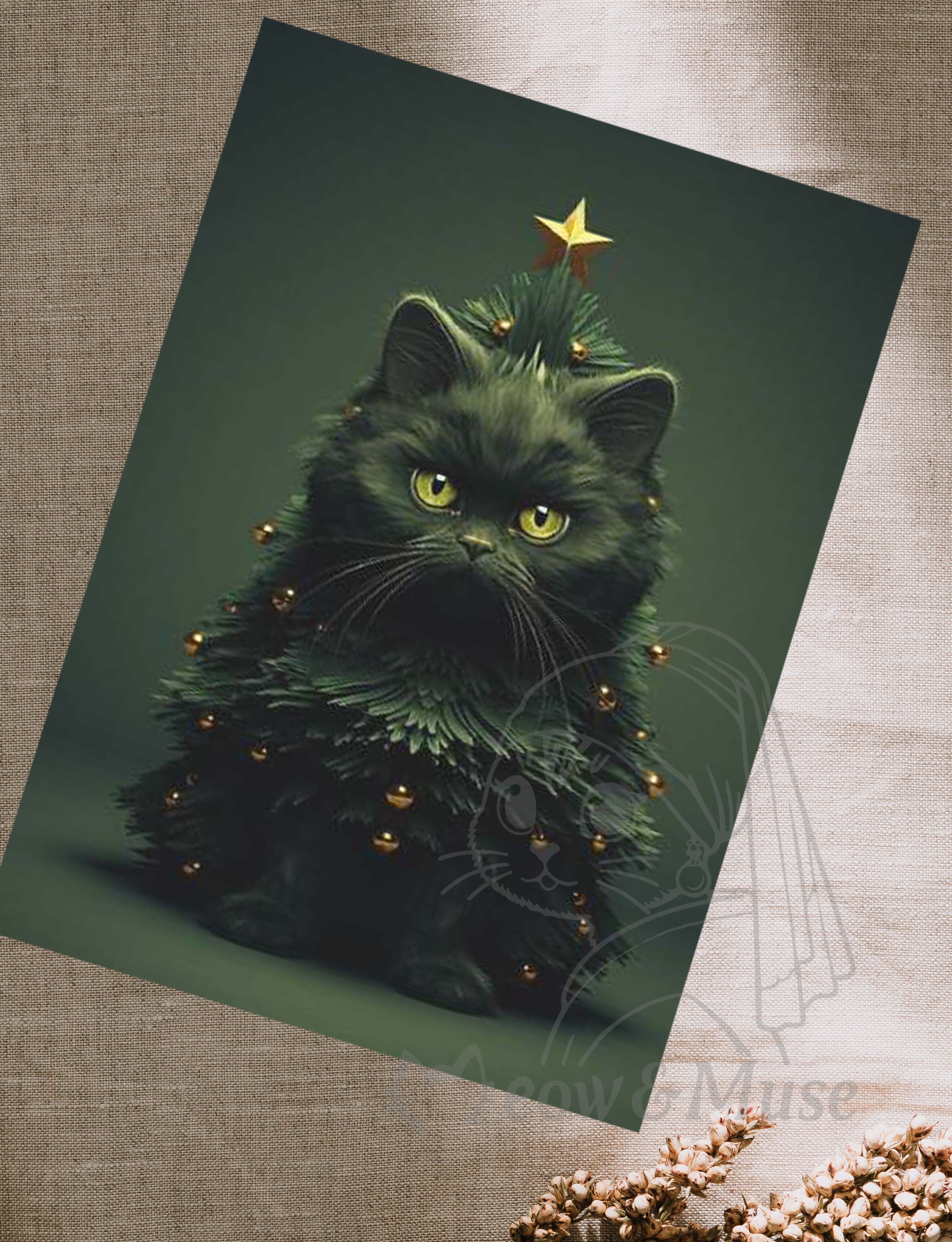Postcard 'Cat Christmas tree'
