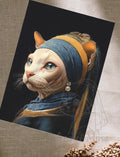Postcard 'Vermeer cat Sphynx'