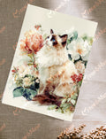 Postcard 'Floral Gaze cat'