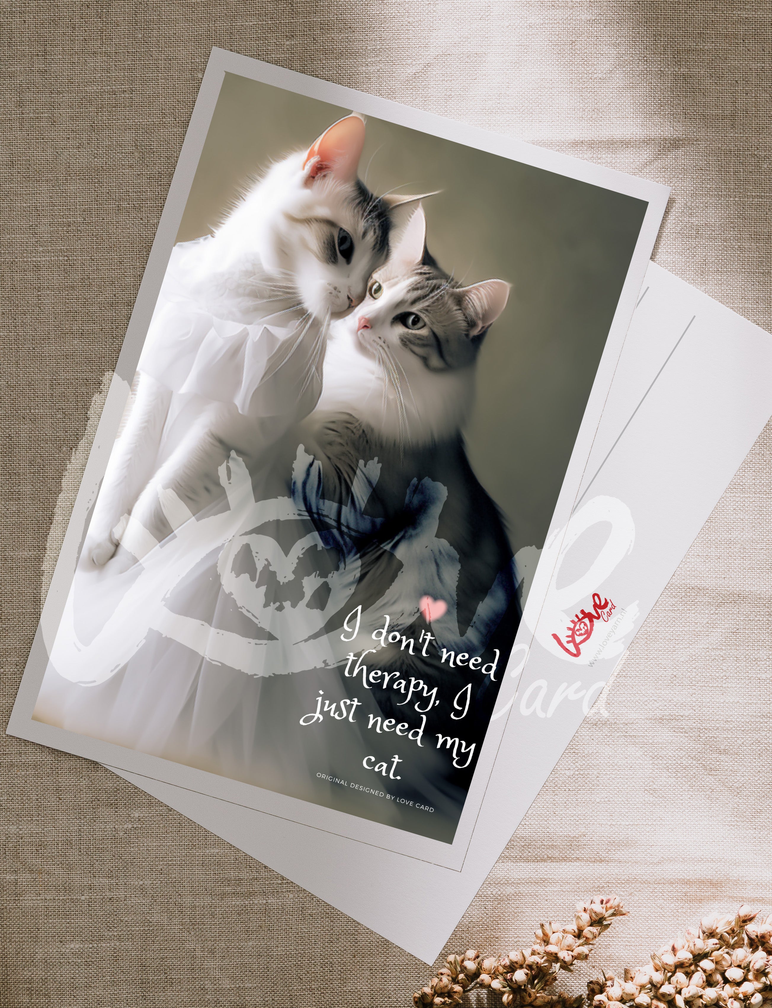 Postcard 'Just need my cat'