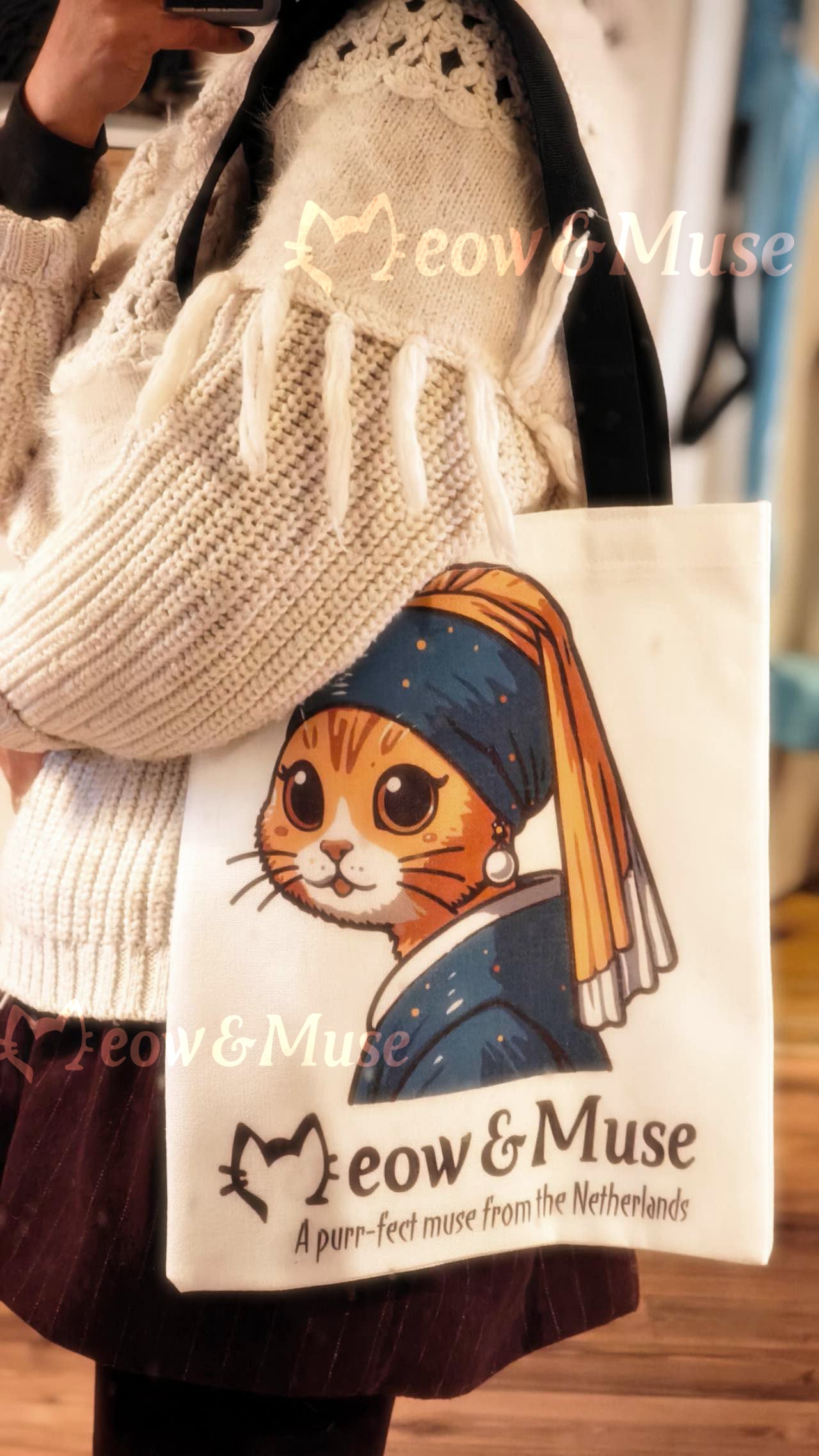 Tote bag 'Meow & Muse'