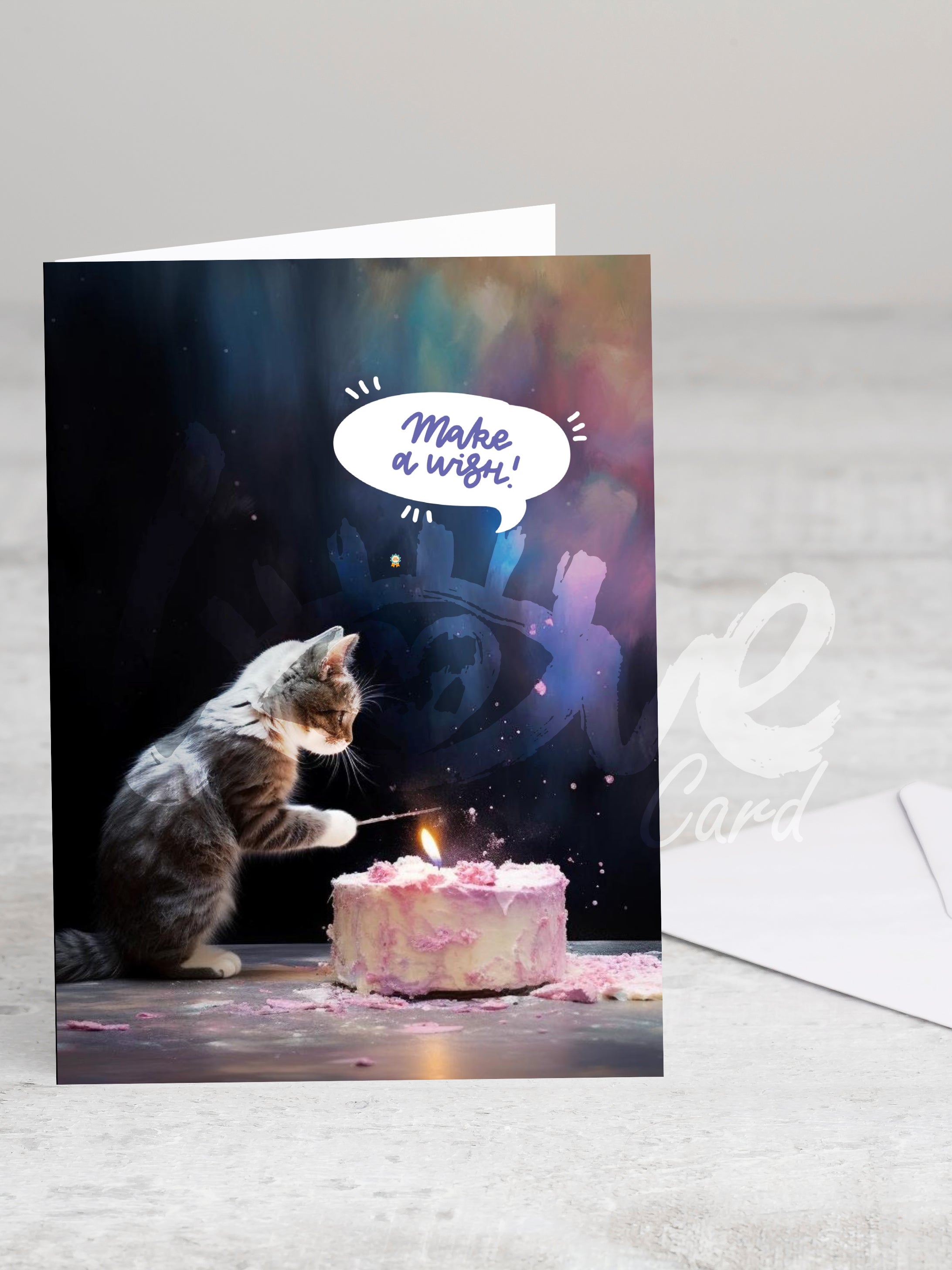 Greeting card 'Make a wish' with envelope