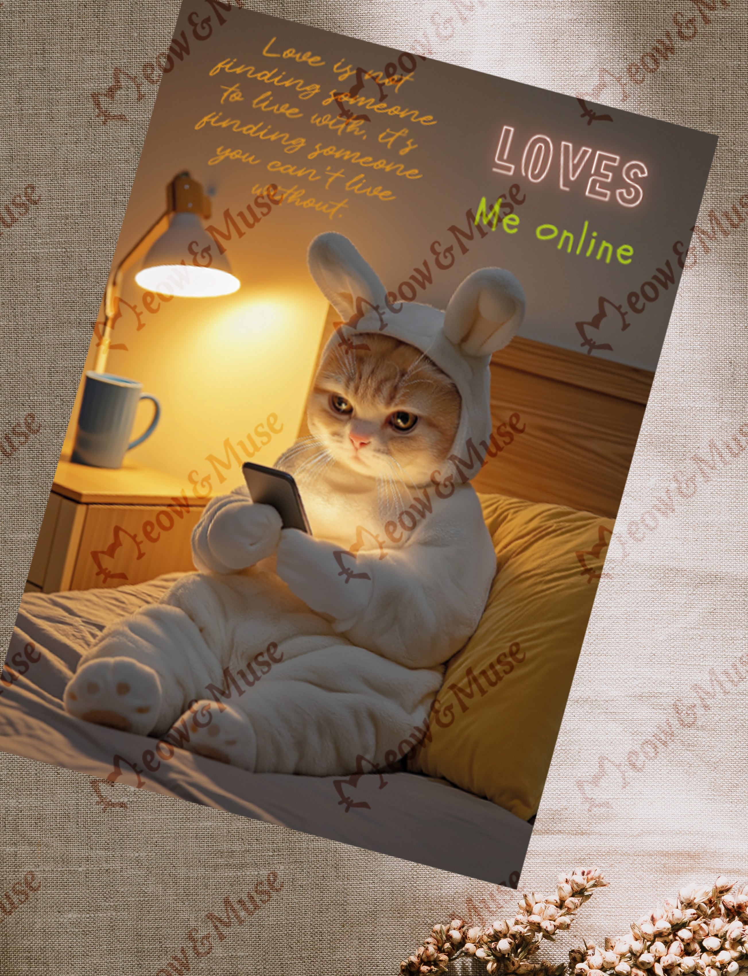 Postcard 'Loves me online'