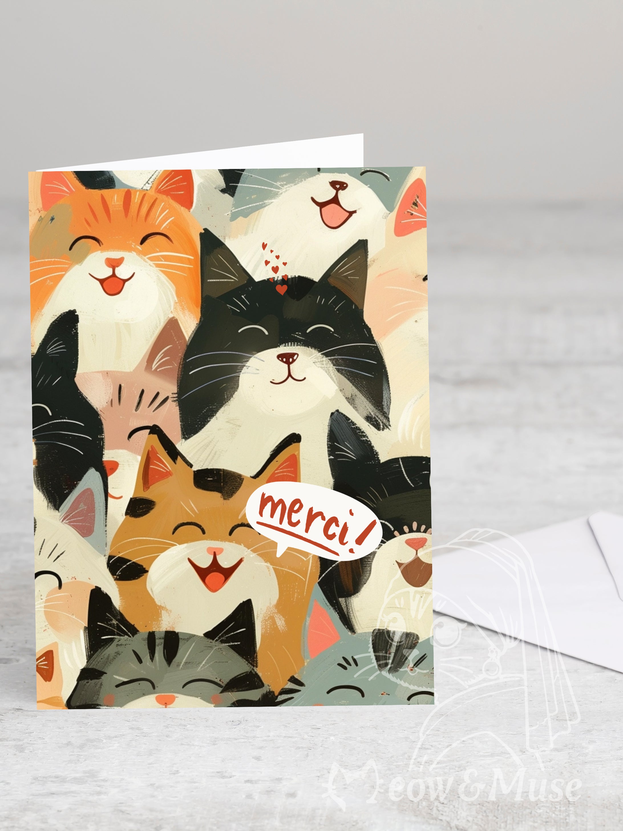 Greeting card 'merci' with envelope