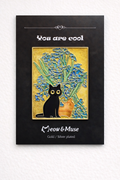Blue Flowers Cat Pin