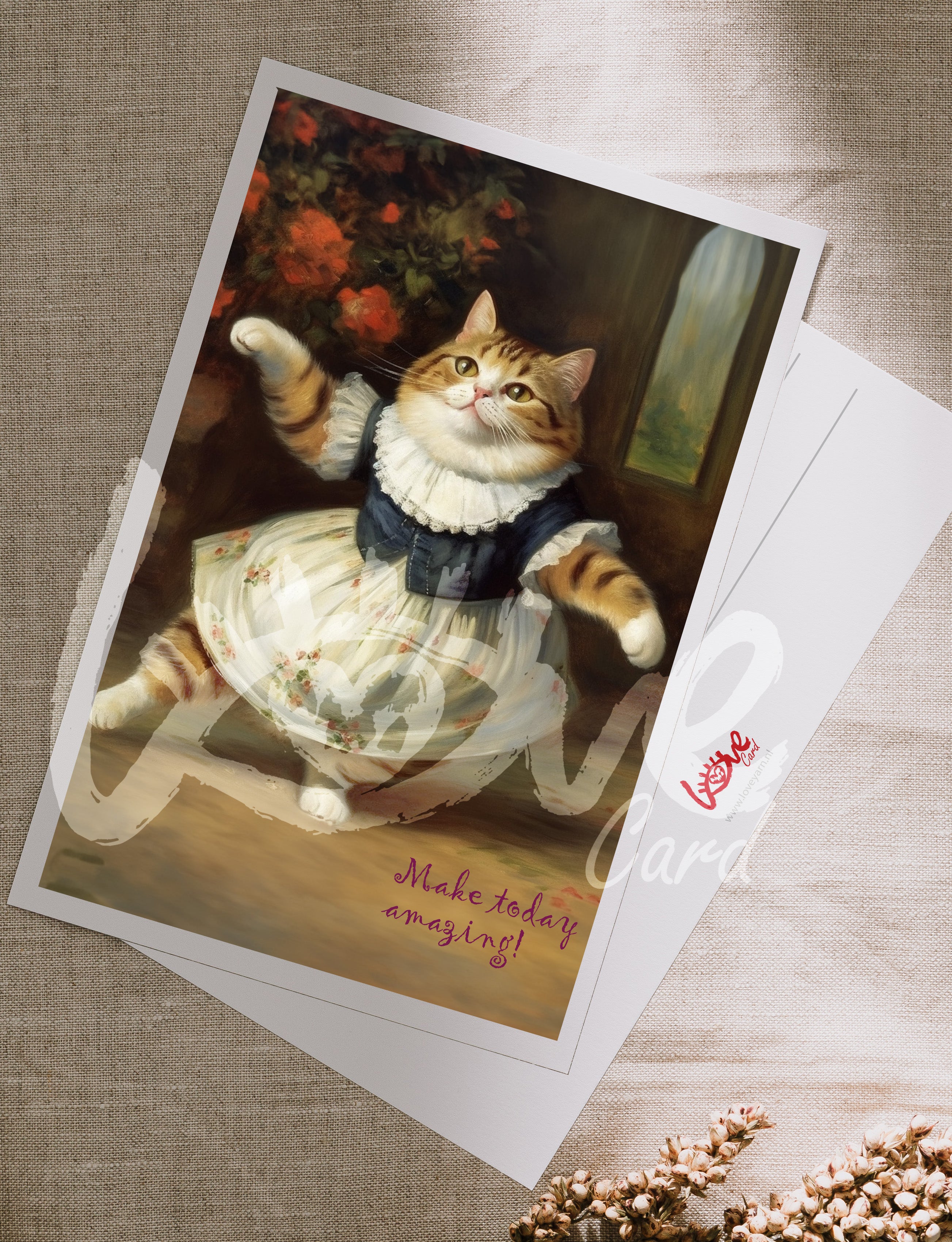 Postcard 'Just keep dancing'