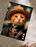 Postcard 'Greeting from AMS Van Gogh cat'
