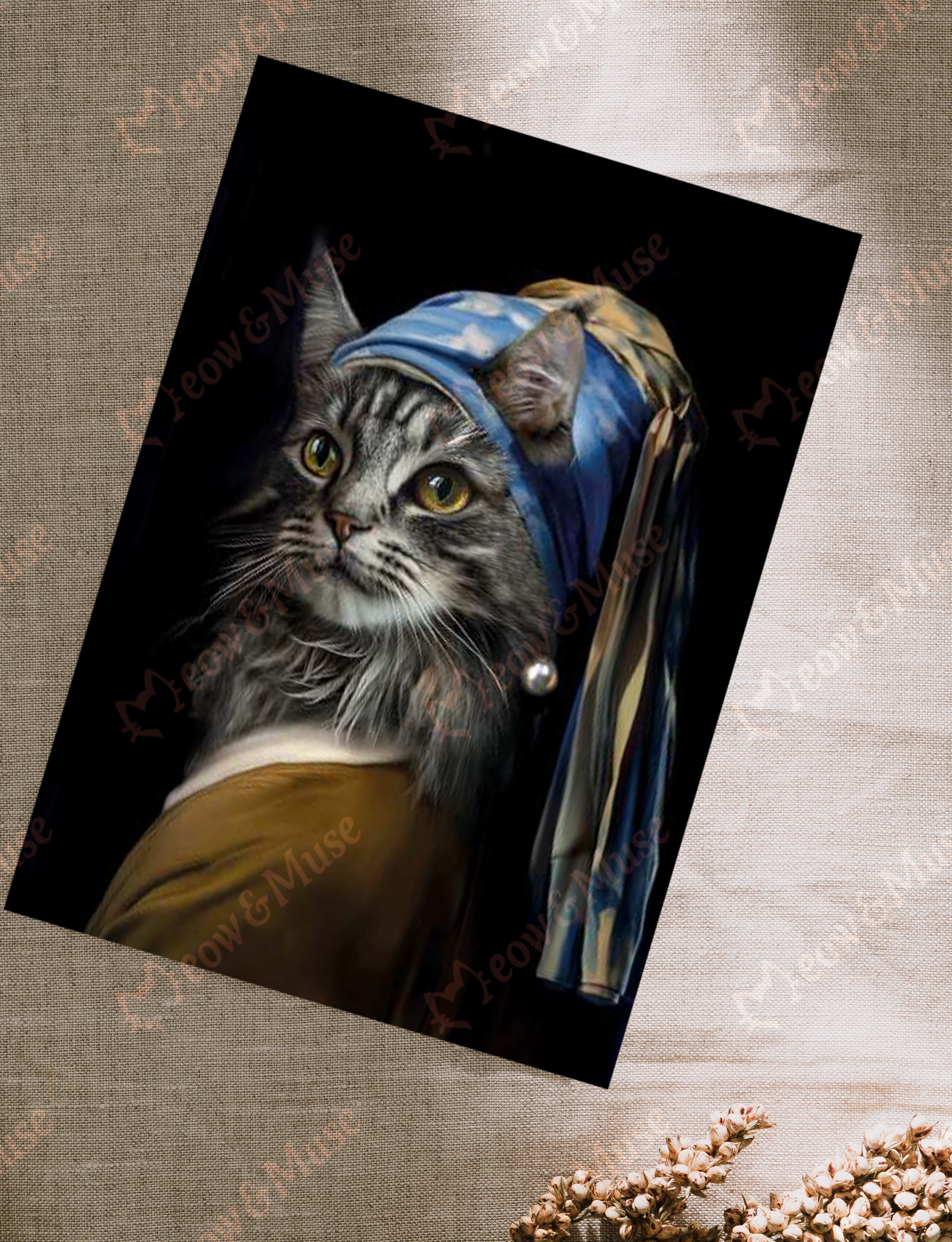 Postcard 'Vermeer cat Maine coon'
