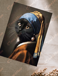 Postcard 'Vermeer cat Black'