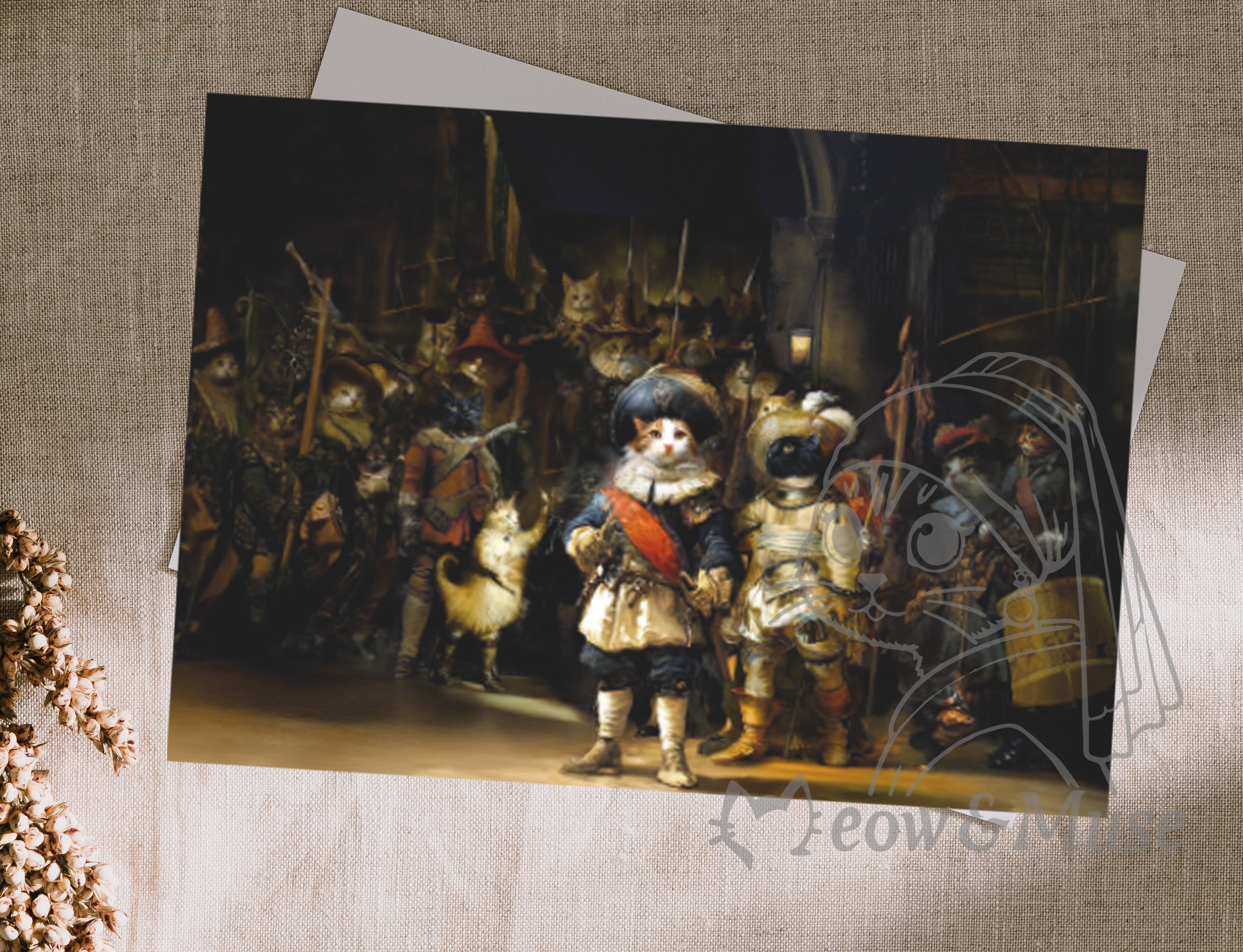 Postcard 'Night watch cats'
