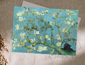 Postcard 'Black cat and Almond blossoms '