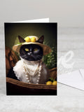 Greeting card 'Lady cat' with envelope