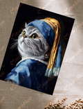 Postcard 'Vermeer cat Silver tabby'