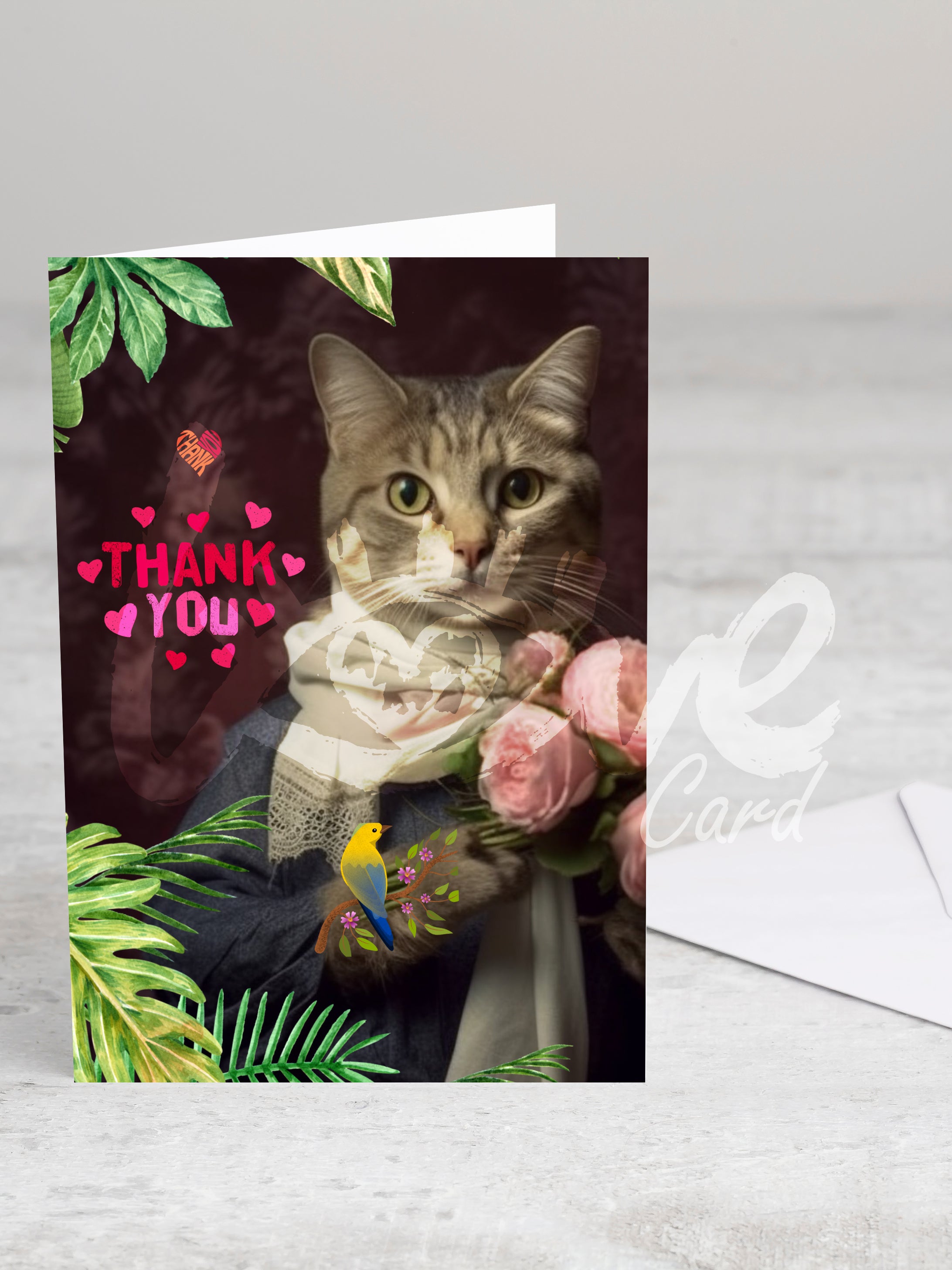 Greeting card 'Thank you' with envelope