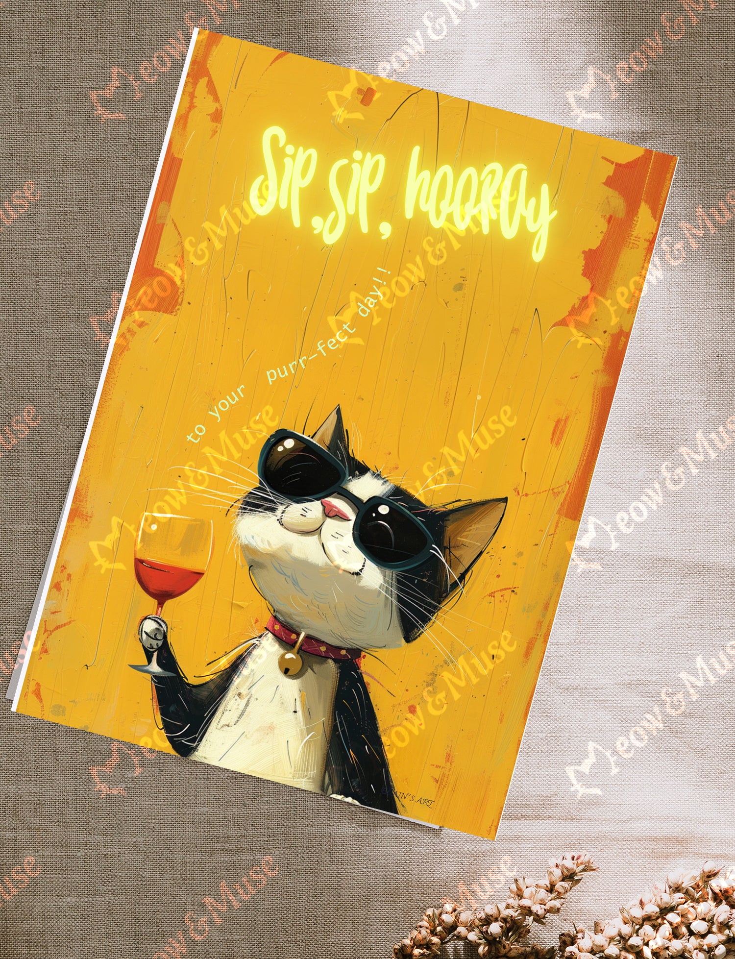 Postcard 'Sip Sip Hooray'