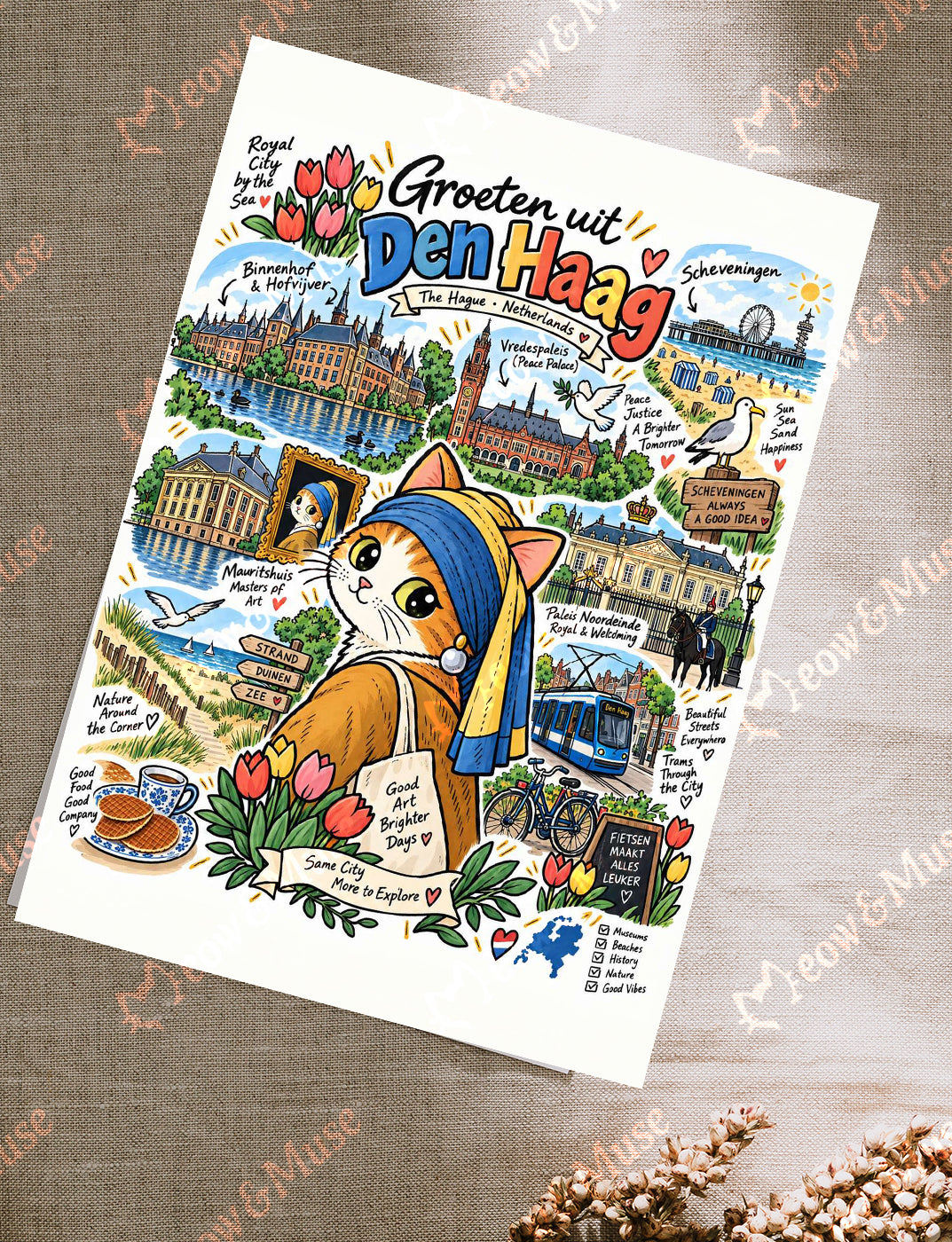 Postcard 'Hague-Art Peace Brighter Places'
