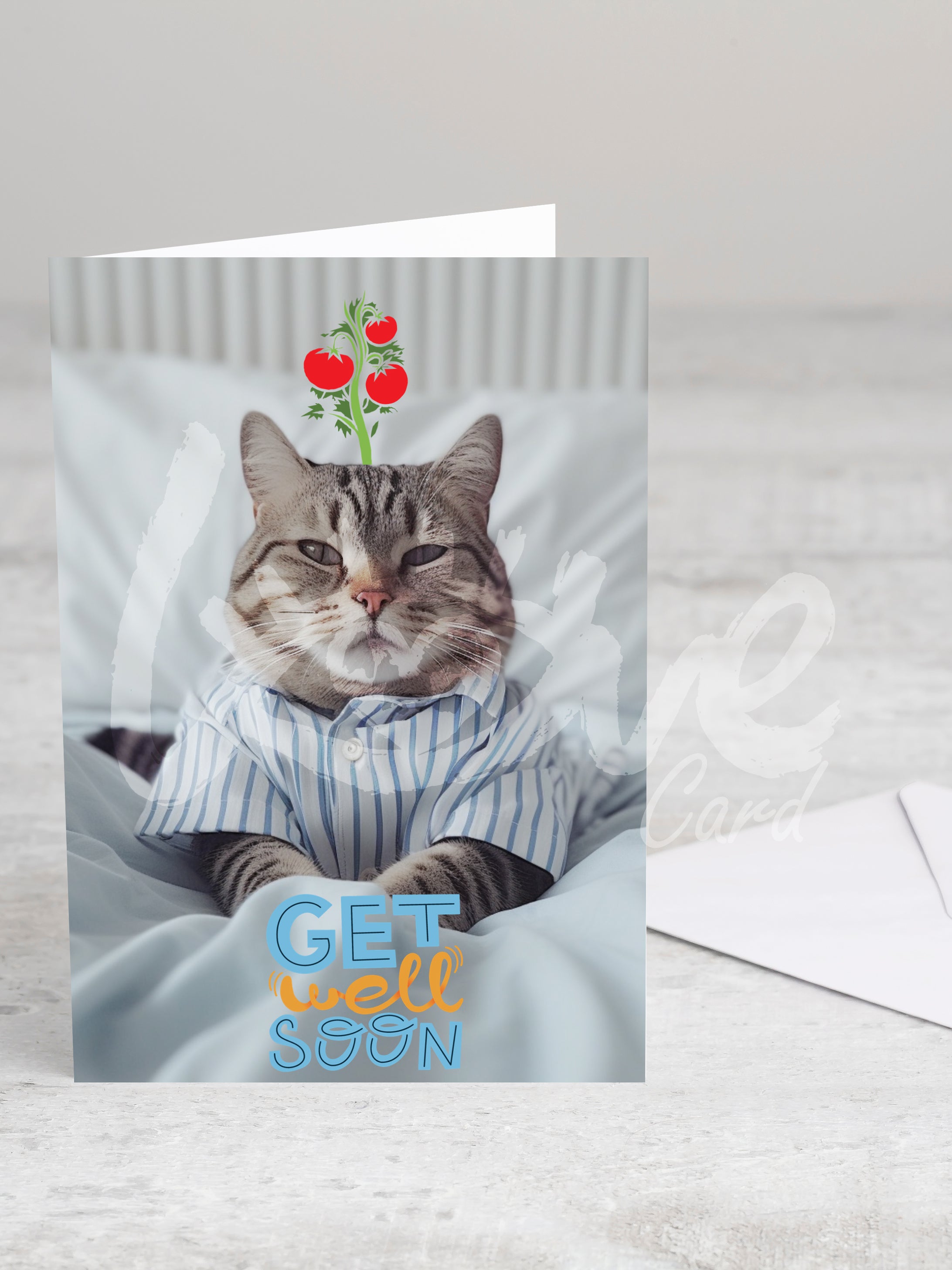 Greeting card 'Get well soon' with envelope