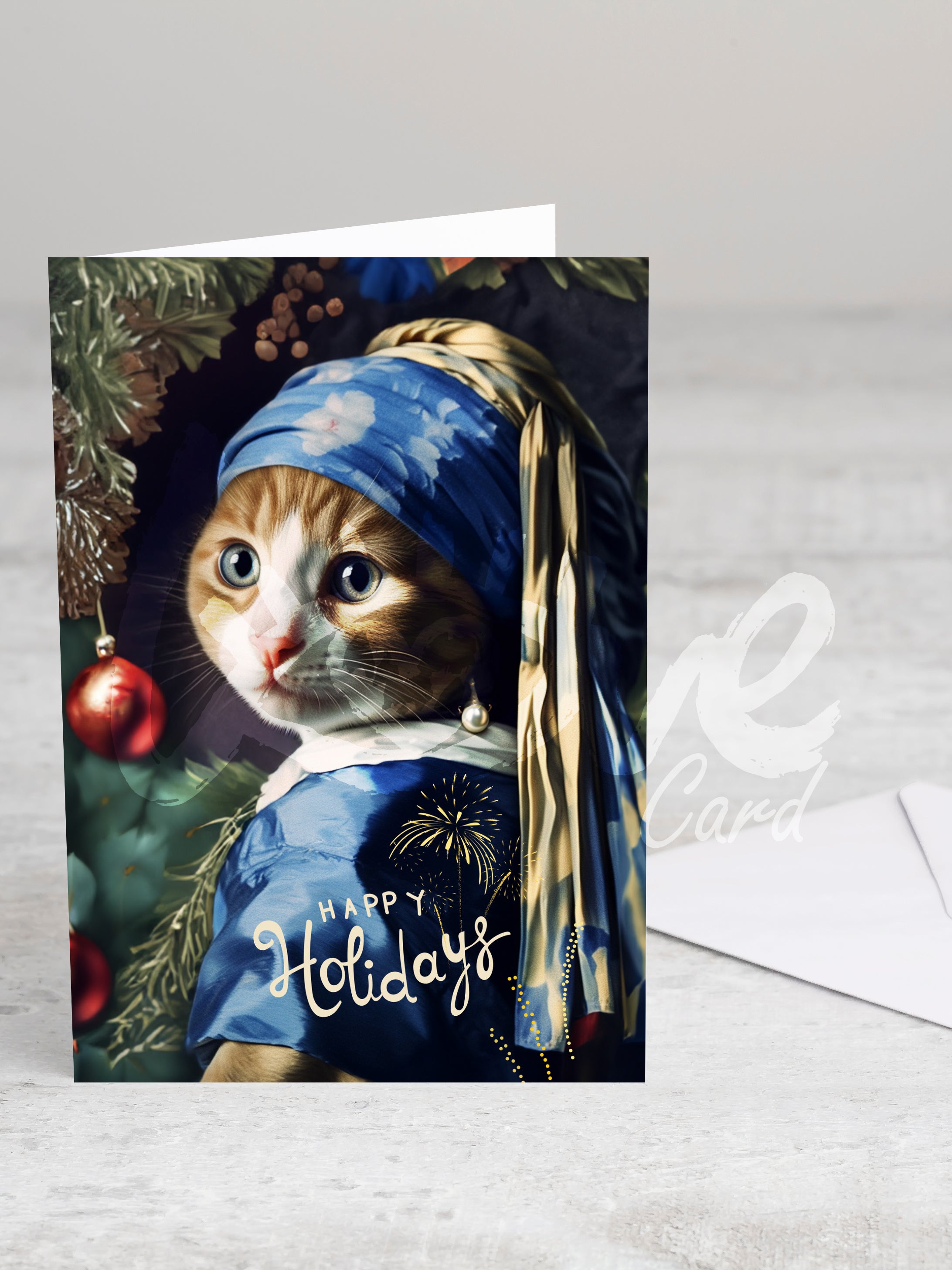 Greeting card 'Happy holidays' with envelope