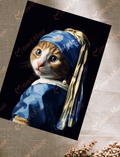 Postcard  'The cat with the pearl earring'