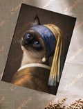 Postcard 'Vermeer cat Siamese'