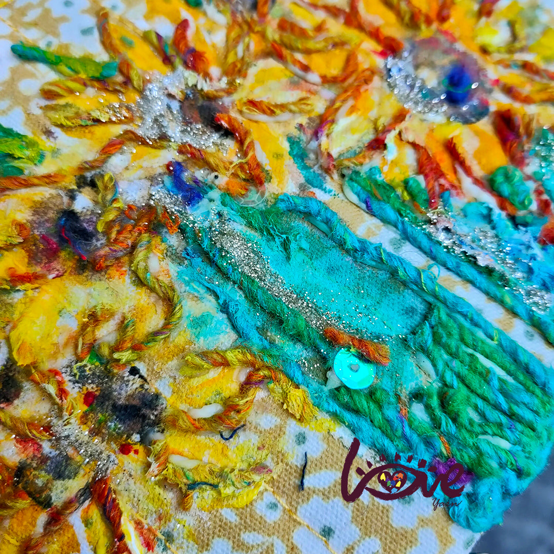 Yellow flowers with the blue vases