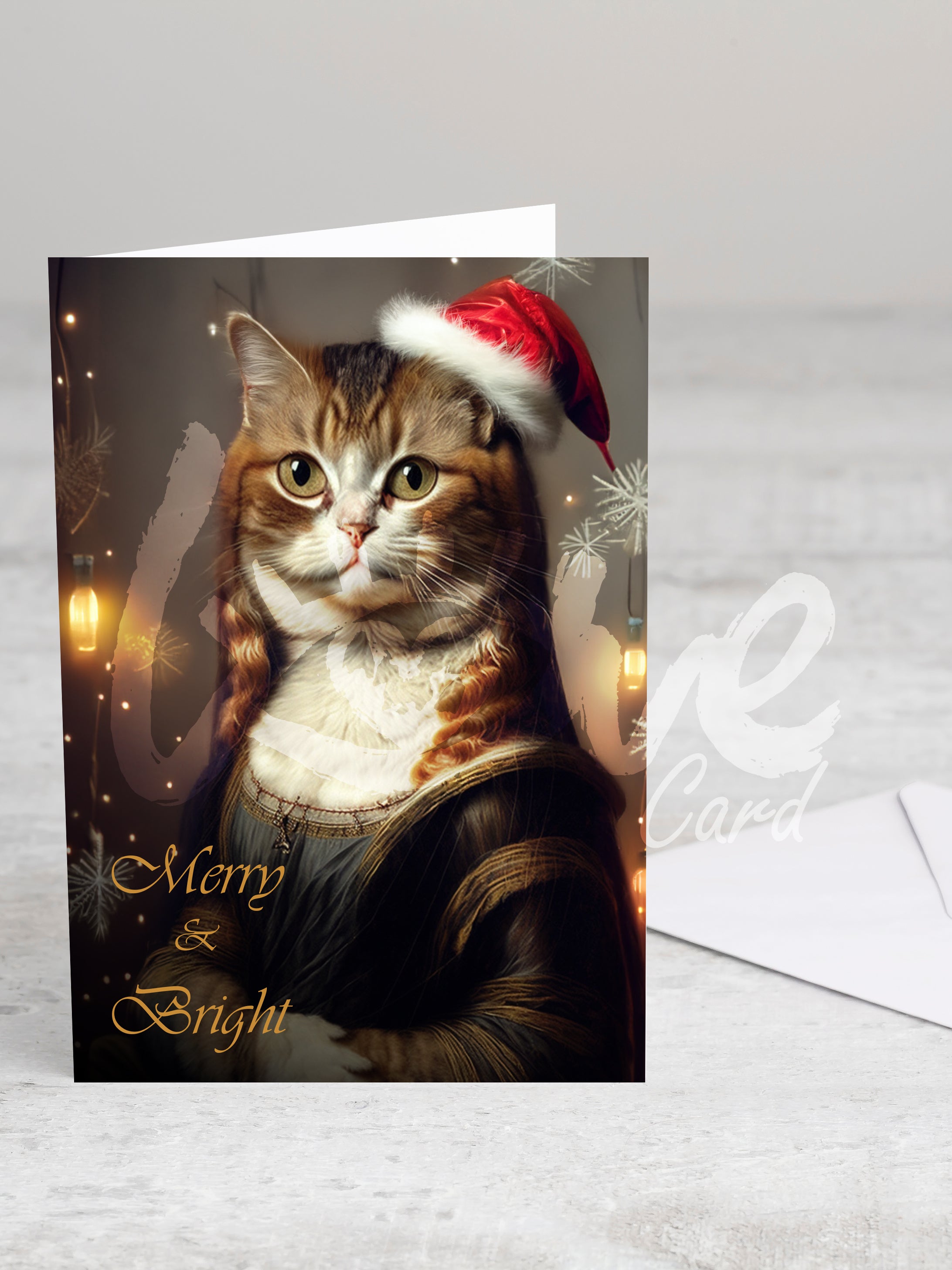 Greeting card 'Merry & Bright' with envelope