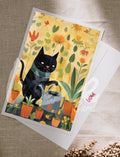 Postcard 'Watering the flowers'