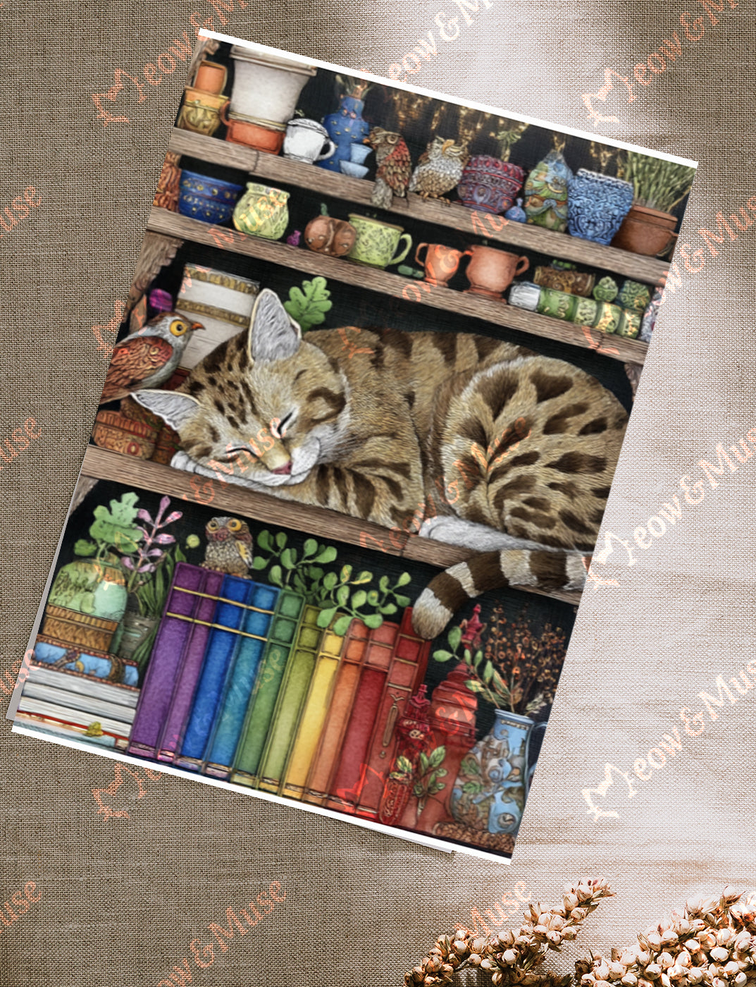 Postcard 'The Library Cat’s Dream'