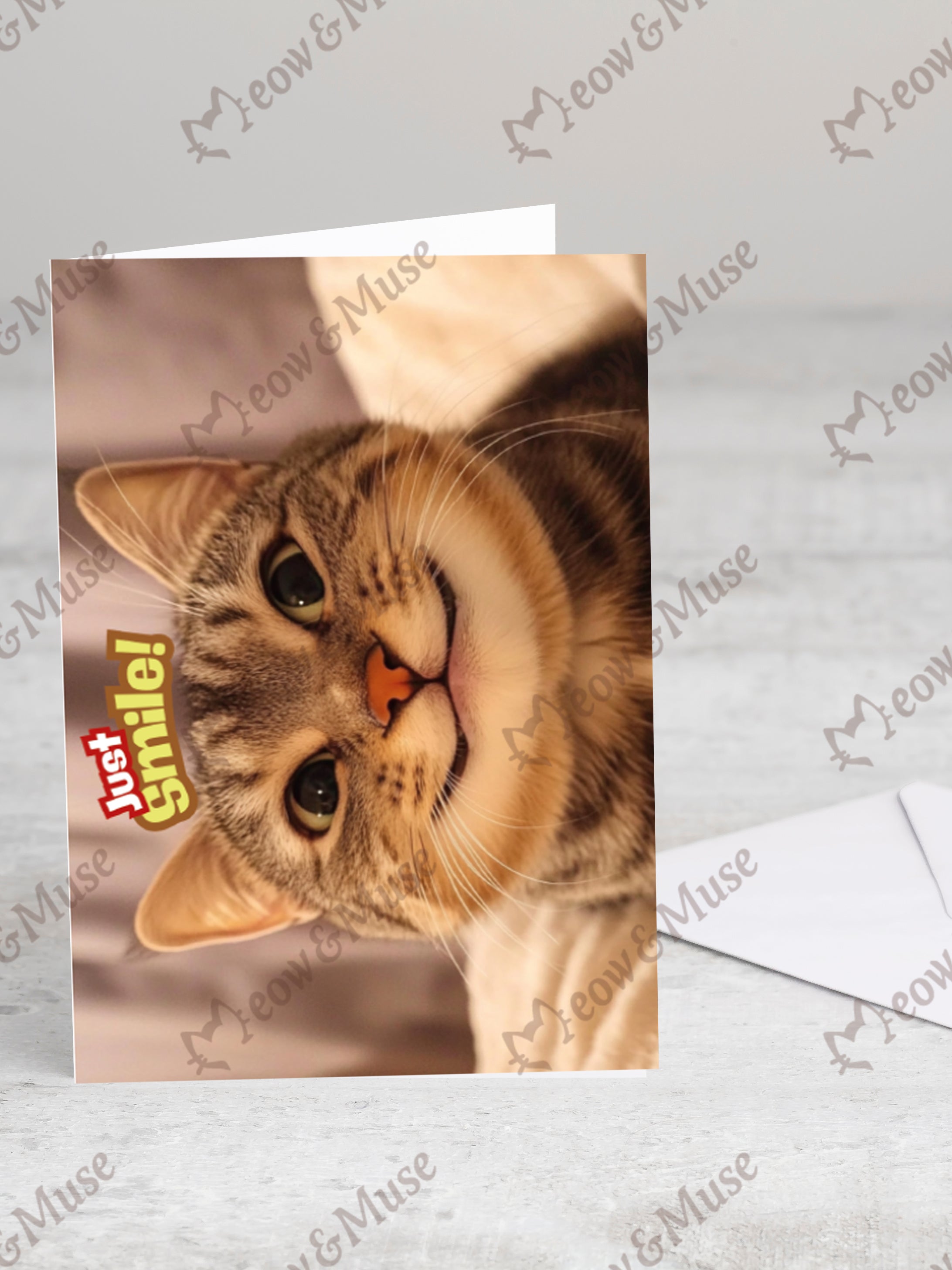 Greeting card 'Just smile' with envelope