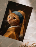 Postcard 'Vermeer cat Ginger'