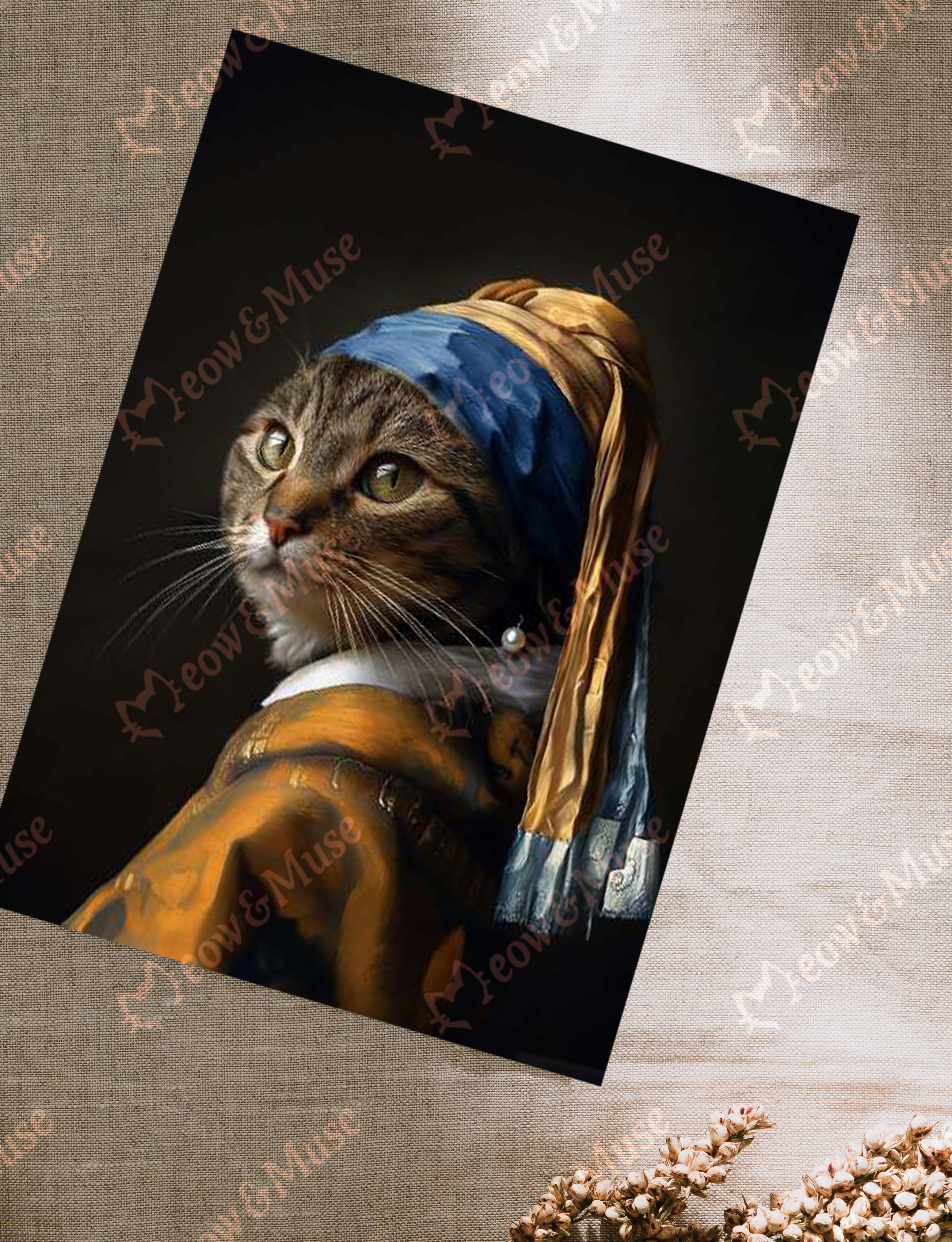 Postcard 'Vermeer cat Tabby'