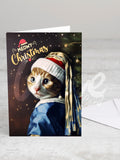 Greeting card 'Meowy Christmas' with envelope