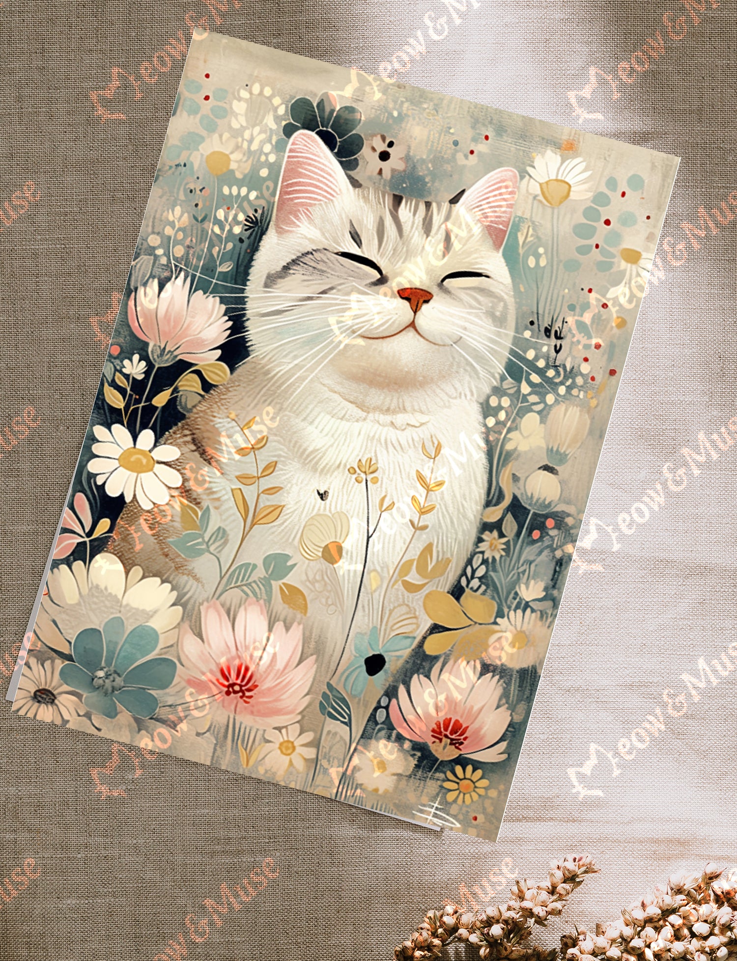 Postcard 'Blooming Joy Cat'