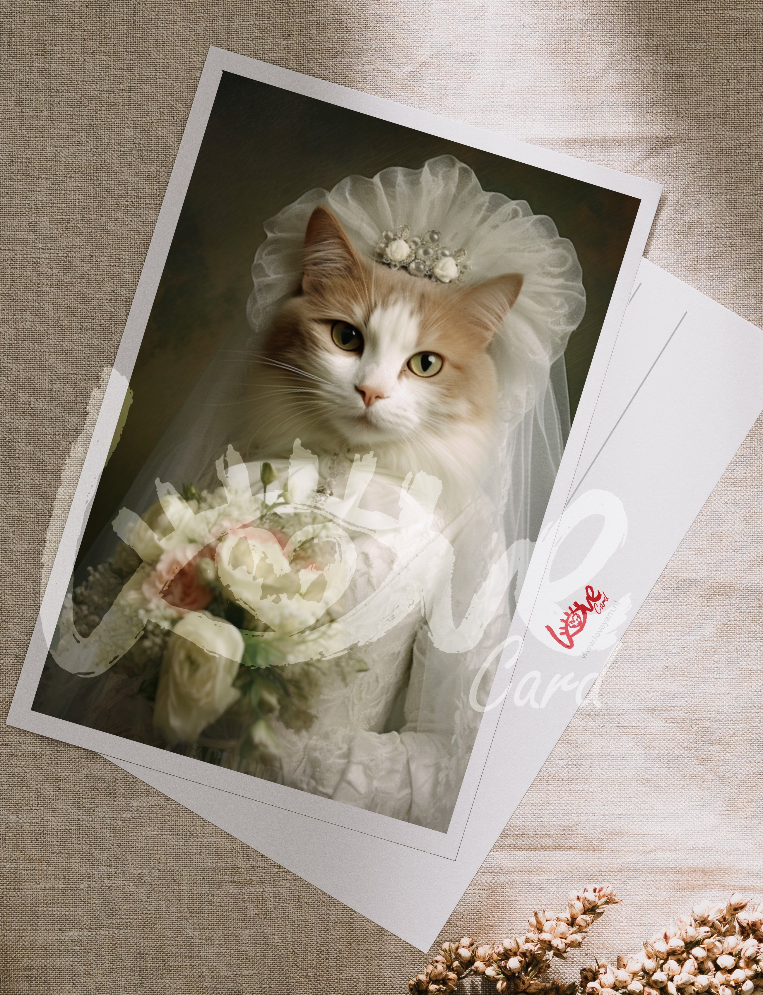 Postcard 'Bride cat'