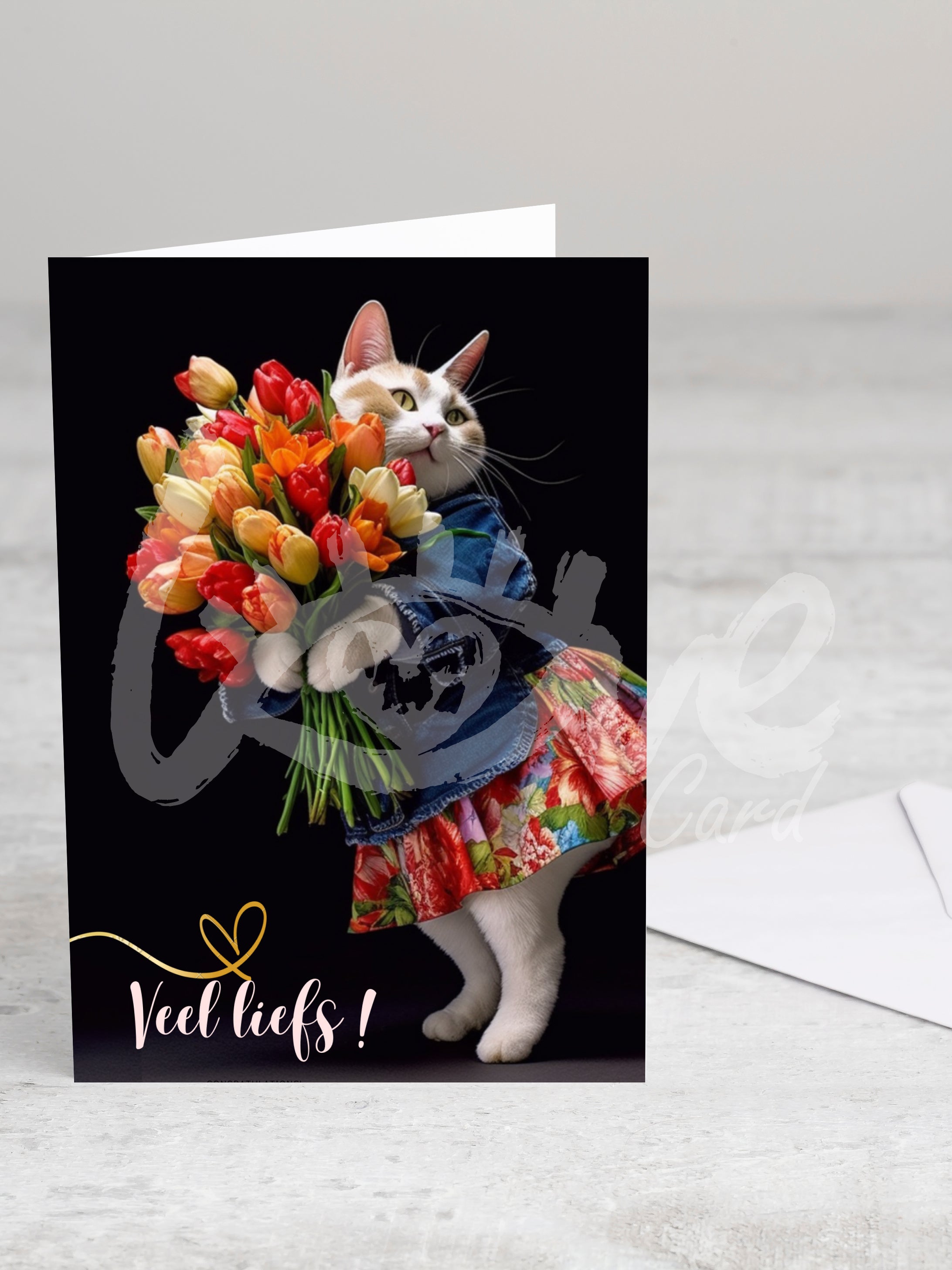 Greeting card 'Veel liefs tulips' with envelope