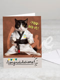 Greeting card 'Karate - You did it' with envelope