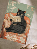 Postcard 'Cat with a book'