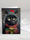Greeting card 'Happy Meow Year!' with envelope