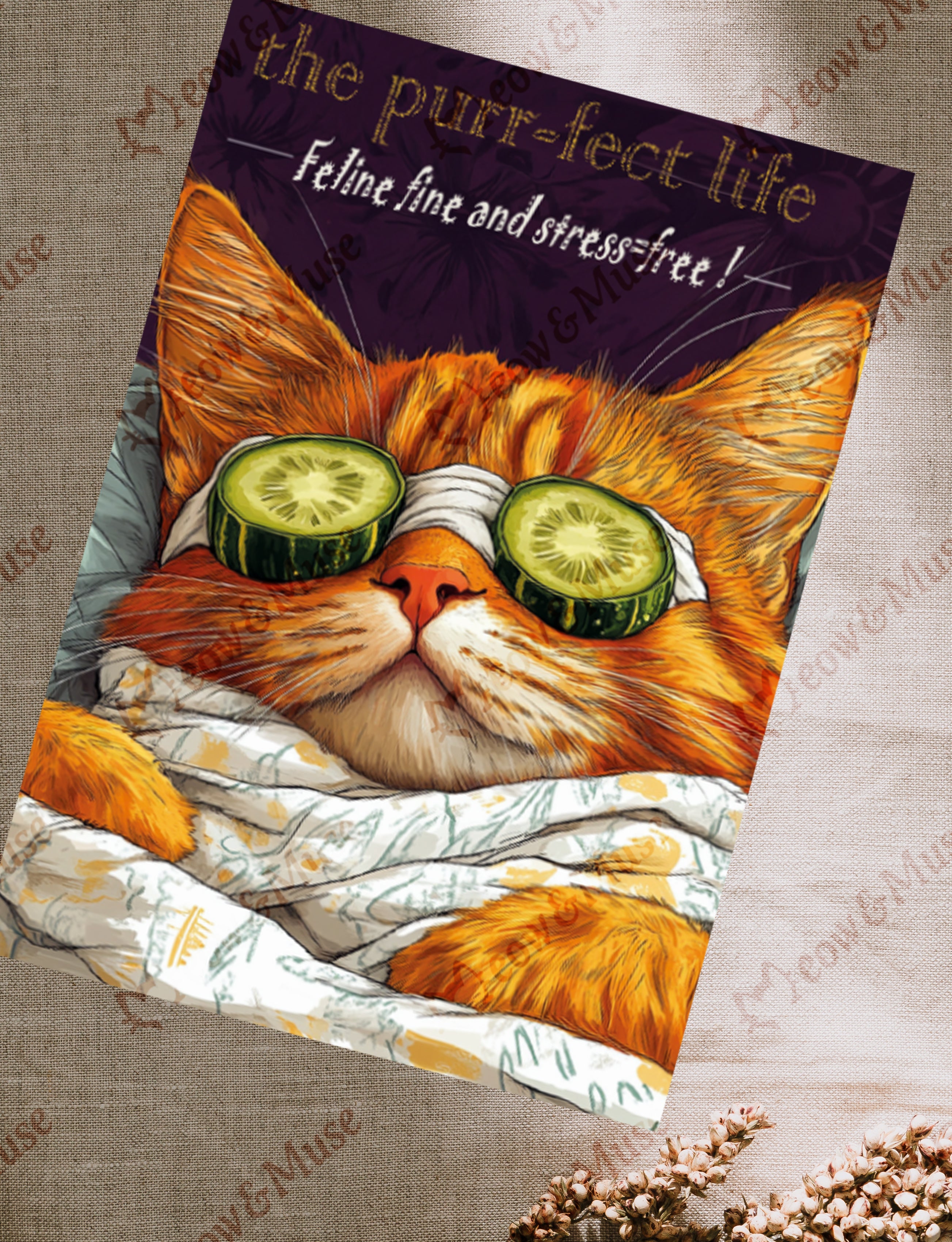 Postcard 'Purr-fect life'