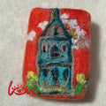 Felt soap 'Orange Clock house'