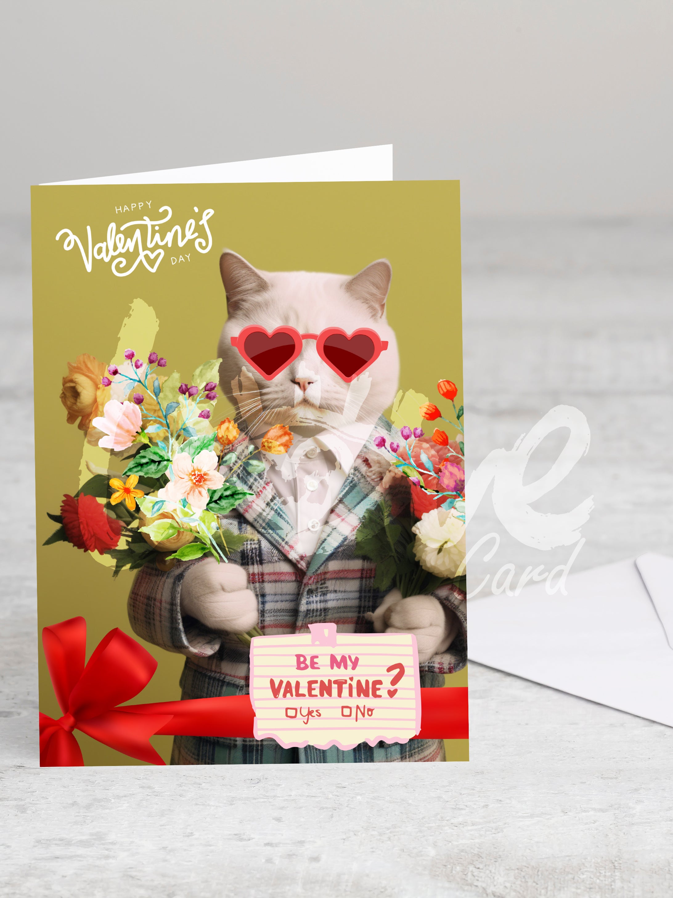 Greeting card 'Be my valentine' with envelope