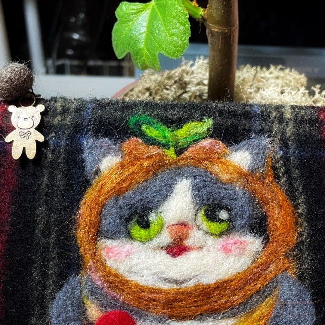 Cute cat with a sweet heart (Sprout on the head)