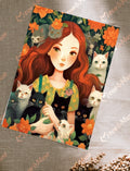 Postcard 'Girl with the cats'